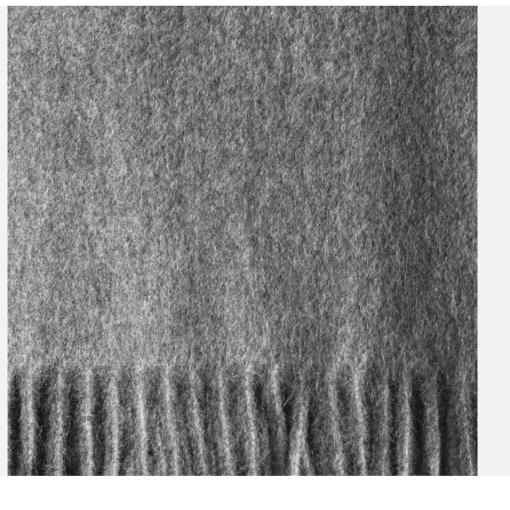 Dawson Forte 100% Cashmere Woven Throw Gray - Picture 3 of 5